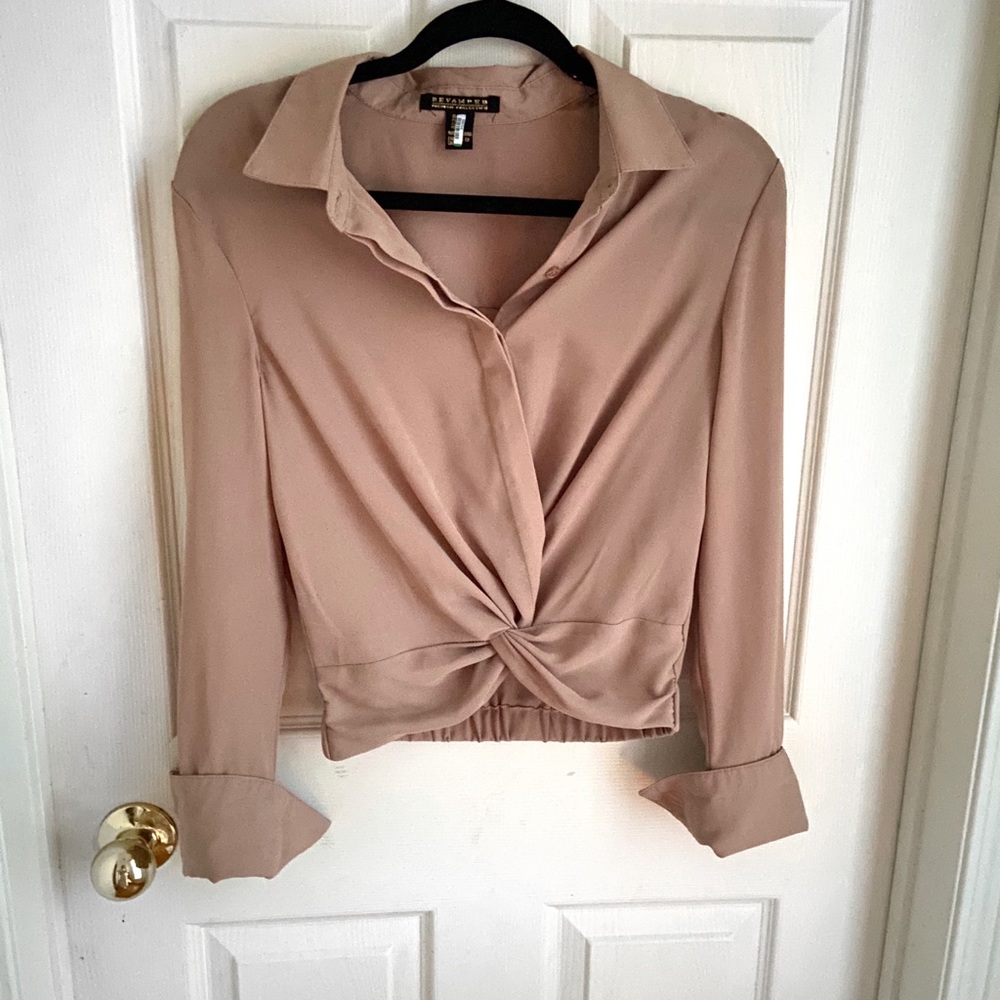 Button Up Nude Blouse